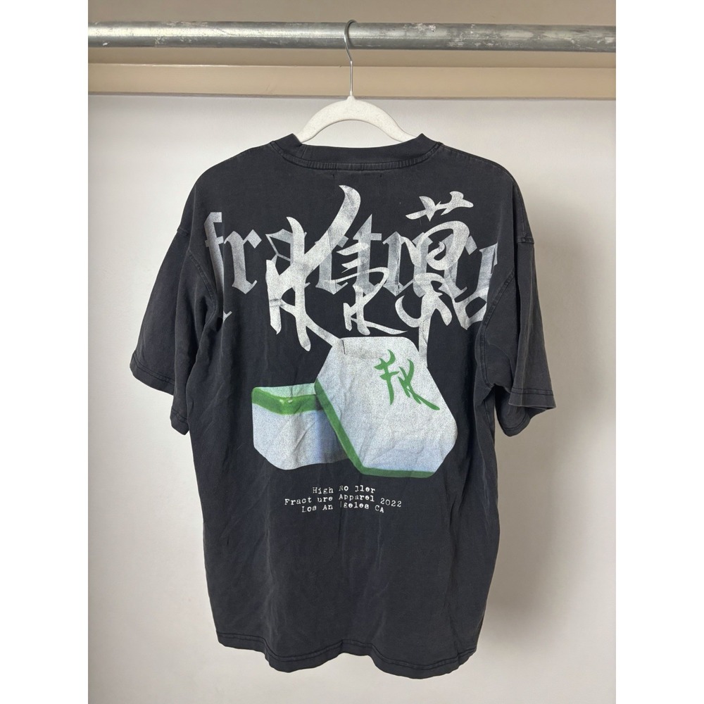 Fracture kenkyo Graphic Print Logo Crew Neck T-Shirt Mens M Black Short Sleeve - Picture 3 of 5
